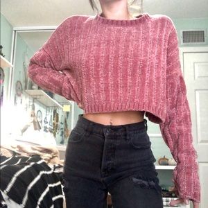 Pink crop sweater